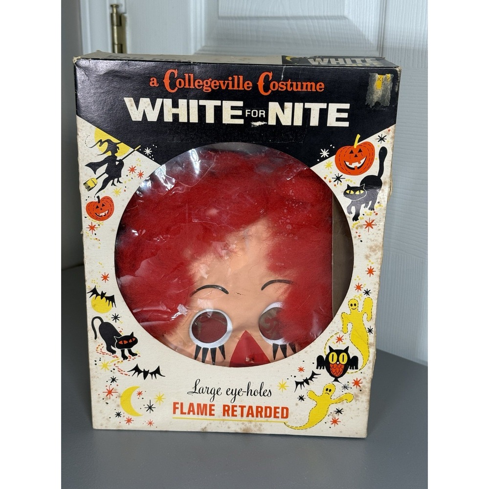 1960s Halloween Costume COLLEGEVILLE Raggedy Ann Thomas Dan Style Flocked Hair